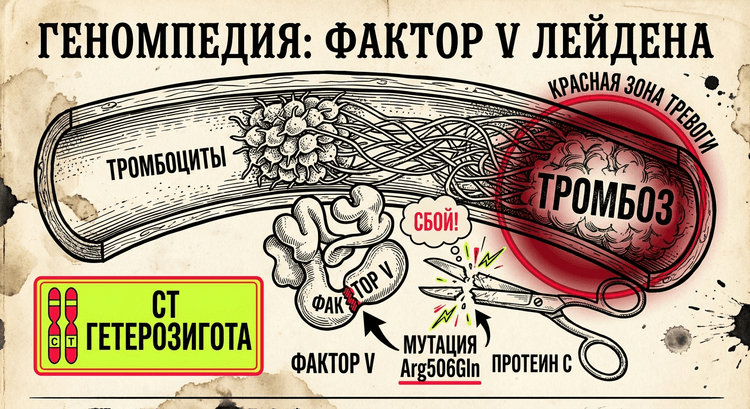 Factor V Leiden - образование тромба