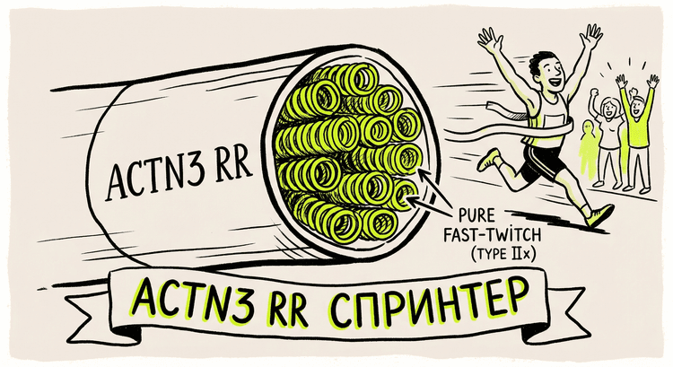 ACTN3 RR — мышцы спринтера