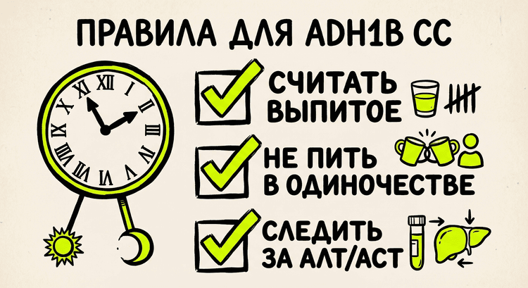 Практические рекомендации для носителей медленного ADH1B