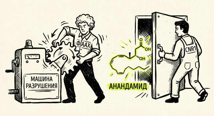 Два гена как напарники: FAAH замедляет разрушение анандамида, CNR1 его принимает