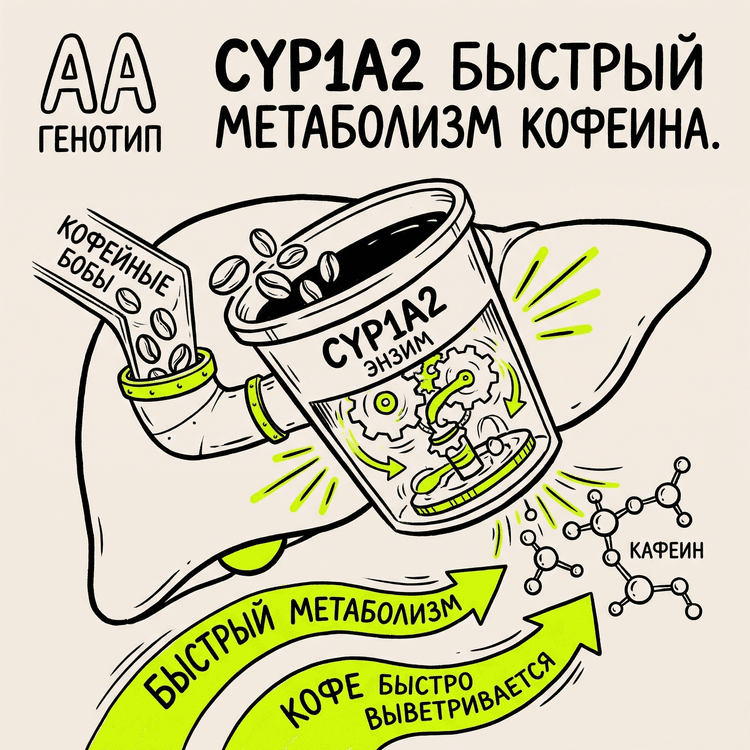 CYP1A2 — быстрый метаболизм кофеина