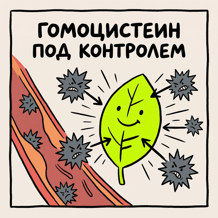 Гомоцистеин атакует артерию, фолат защищает