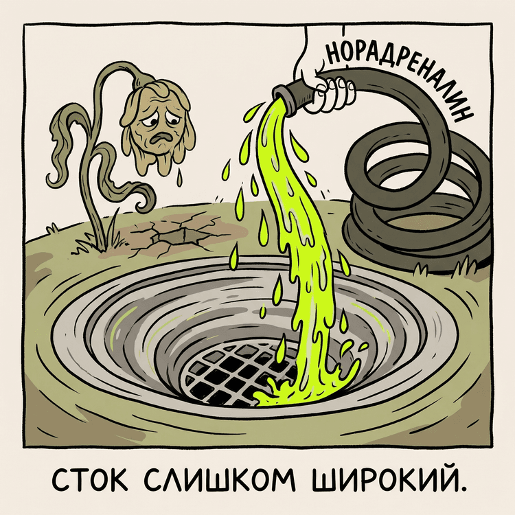 Широкий сток для норадреналина