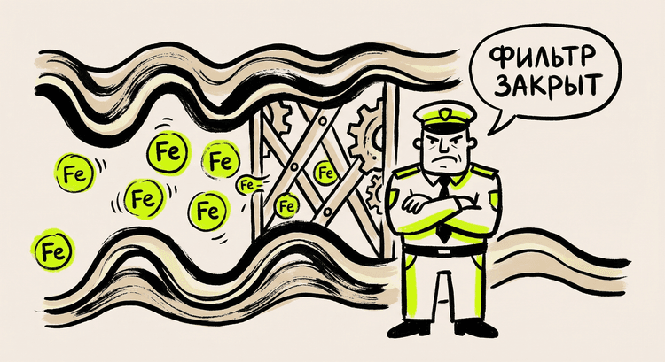Фильтр железа в кишечнике